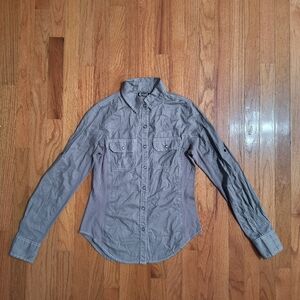 3/$10⭐ Cruel Button Up Western Shirt, Gray, Women's M
